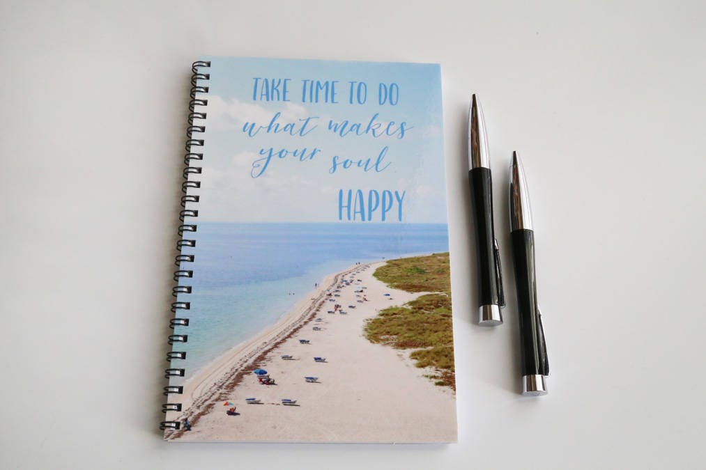 Crystal Clear Water Beach With Natural Spiral Notebook