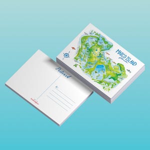 Aquarell Marco Island Map A7 Postkarte