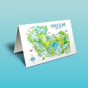 Aquarell Marco Island Karte A7 Grußkarte