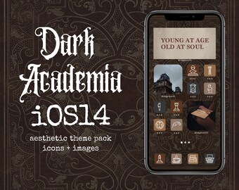 pics Ios 14 Dark Academia Aesthetic Icons screen aesthetics by dressmytech on etsy