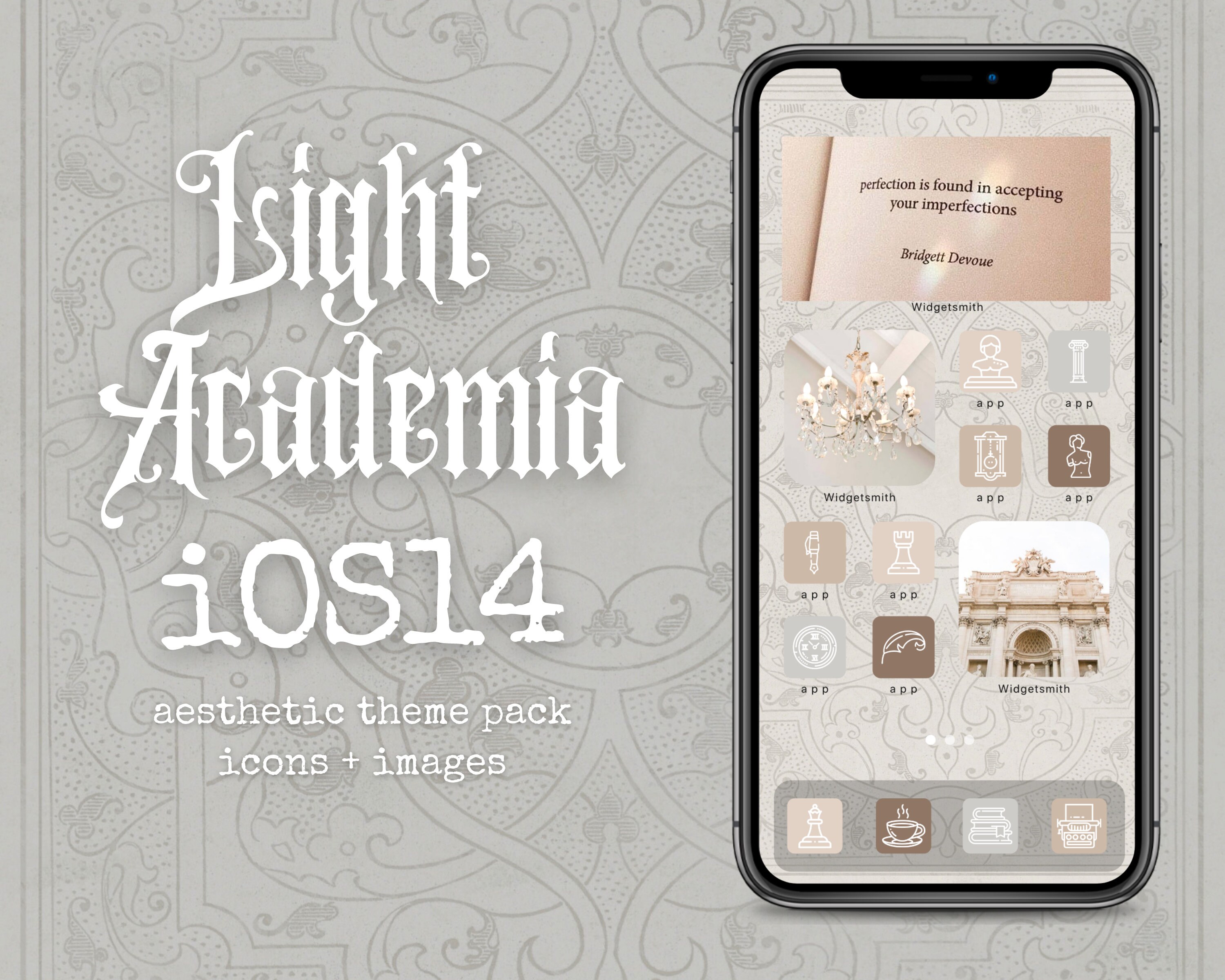 Light Academia App Icons IOS 14 Covers IOS 14 Widgets Etsy