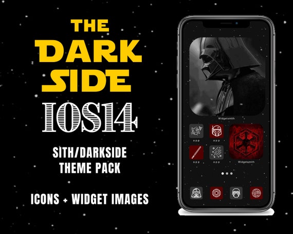 photo Ios 14 Widgets Aesthetic Dark sith dark side darth vader app icons ios 14 covers etsy