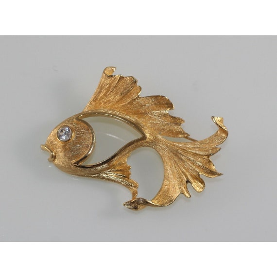 FAB! Rare Vintage Christian Dior Large Fish Brooch - image 2