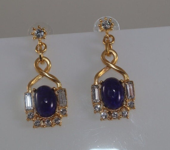 Fab! Vintage Gerard Yosca Signed Faux Sapphire Rh… - image 2