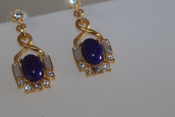 Fab! Vintage Gerard Yosca Signed Faux Sapphire Rh… - image 4