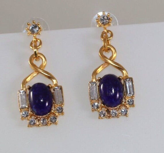 Fab! Vintage Gerard Yosca Signed Faux Sapphire Rh… - image 1