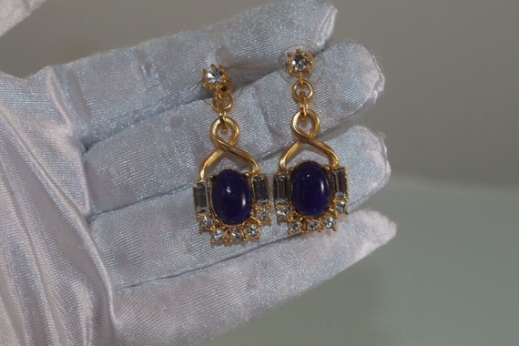 Fab! Vintage Gerard Yosca Signed Faux Sapphire Rh… - image 7