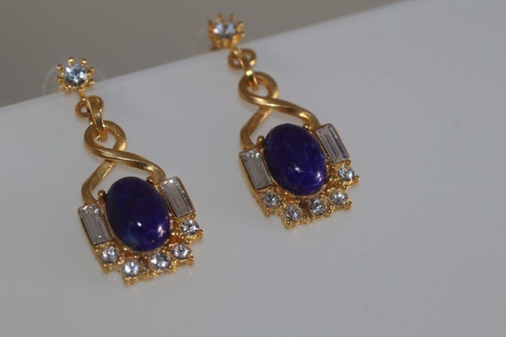 Fab! Vintage Gerard Yosca Signed Faux Sapphire Rh… - image 3