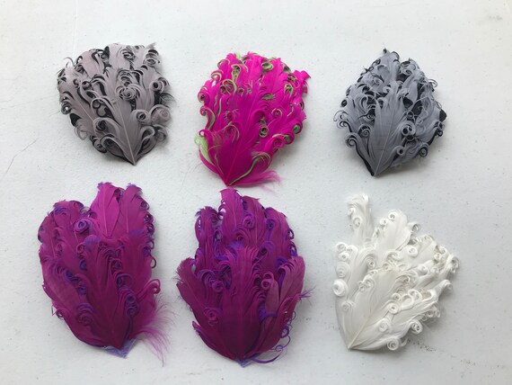 Purple curly nagorie feather pad