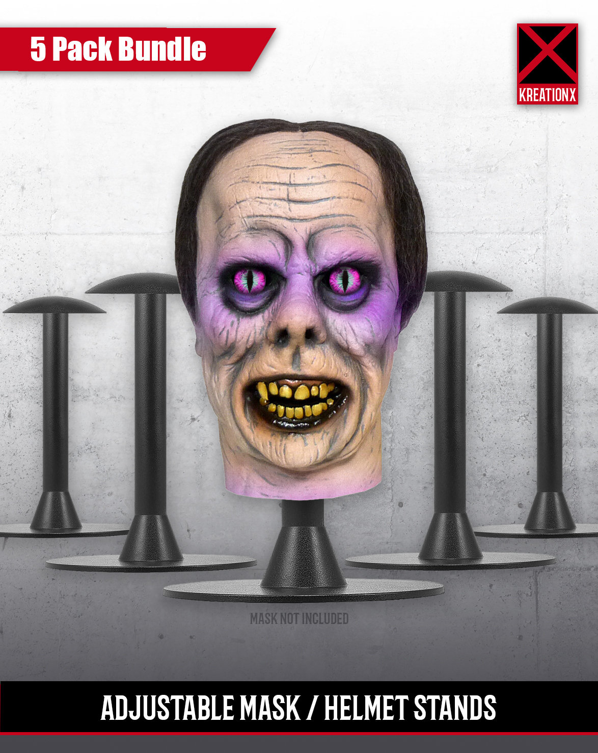 Adjustable Mask Stands for Latex Masks, Star Wars Helmets and Display Busts.