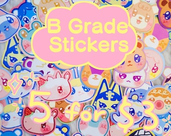 B Grade Animal Crossing Villager Mystery Sticker Pack of 5