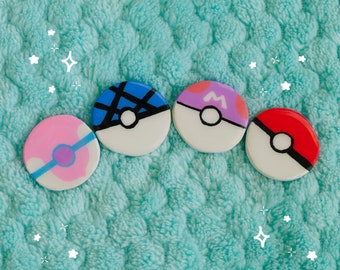 Poke ball Polymer Clay Pin