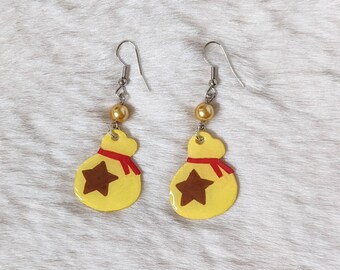 Bell Bag Animal Crossing Shrink Plastic Lightweight Dangle Earrings Kawaii Cute