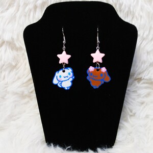 Mismatched Shrink Plastic Dangle Earrings Cute Kawaii