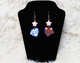 Mismatched Shrink Plastic Dangle Earrings Cute Kawaii