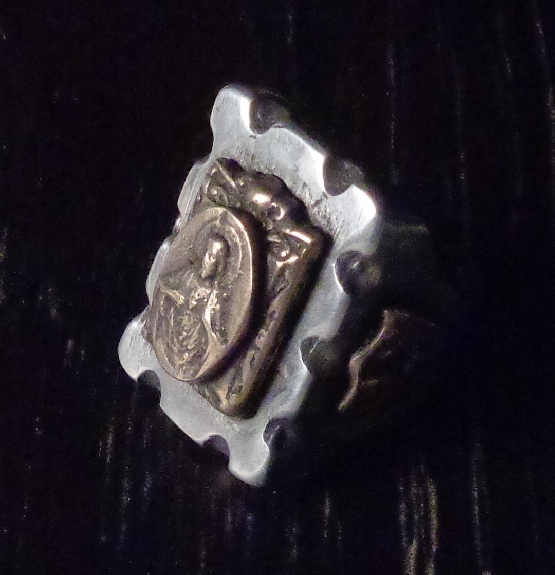 Mexican Biker Ring Jesus Sacred Heart Christian Catholic the Passion ...