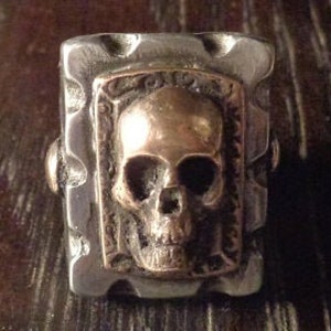 Mexican Biker Ring Skull Head Goth Punk Pirate Vintage 1950's Motorcycle Triumph