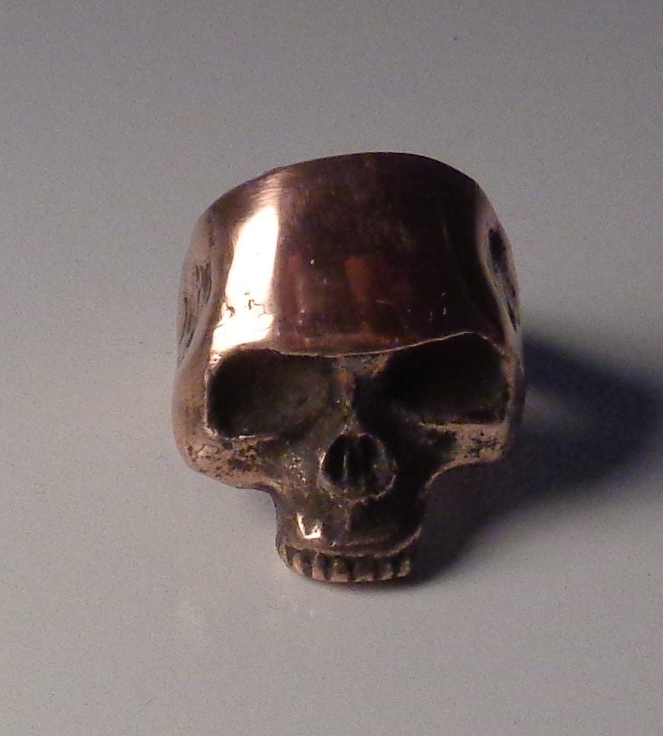 copper skull ring
