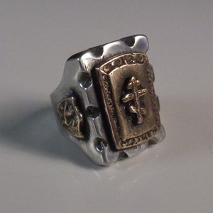 Mexican Biker Ring Eastern Orthodox Cross Crusades Russian Greek Holy Cross