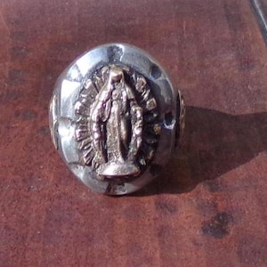 NEW Virgin Mary Ring, Holy Theotokos, Mother of God, Vintage Biker ring Orthodox Catholic