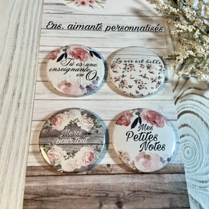 Set of 4 personalized magnets, teacher gift, teacher thank you gift