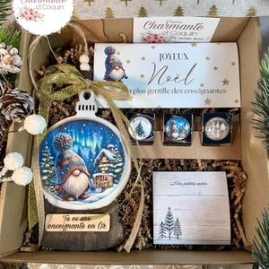 Boîte cadeaux de Noël personnalisée  pour éducatrice ,enseignante ou avec votre citation personnalisée .Coffret cadeau