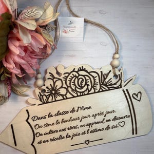 Personalized wooden hanging decorative plaque gift for teacher