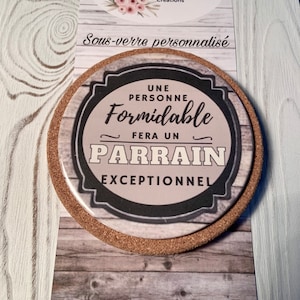 Personalized under glass, godfather request gift,