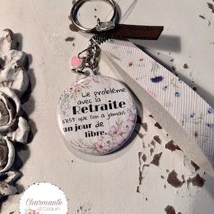 Porte clés personnalisé cadeau pour annoncer une retraite