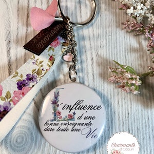 Personalized keychain gift for teacher, teacher thank you gift