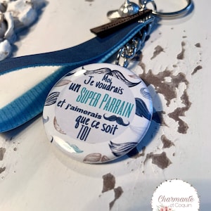 Personalized key ring godfather request, godfather gift
