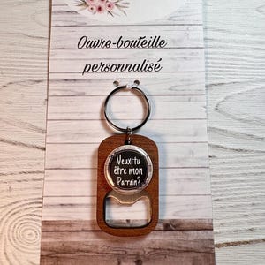 Personalized bottle opener keychain godfather request, godfather gift