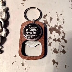 Personalized bottle opener keychain godfather request, godfather gift