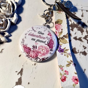 Porte-clés pour éducatrice, cadeau remerciement pour éducatrice, création personnalisée