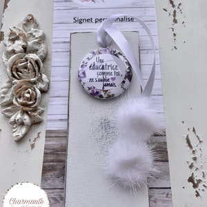 Bookmark wooden bookmark rustic chic style, personalized gift educator