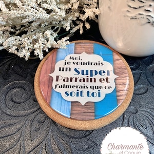 Personalized under glass, gift request godfather,
