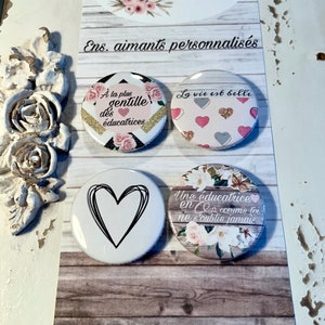 Set 4 personalized magnets educational gifts, thank you gifts