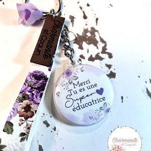 Personalized keychain gift for educator, thank you for educator, creation