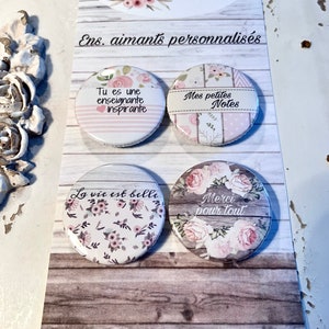 Set of 4 personalized magnets teacher gift, thank you teacher, teacher gift
