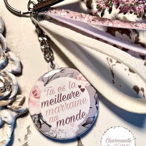 Personalized key ring for godmother, godmother request, gift, surprise