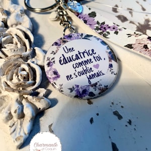 Personalized keychain gift for educator, thank you for educator, creation