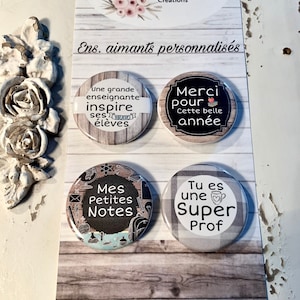 Set of 4 personalized magnets for teacher, teacher thank you gift