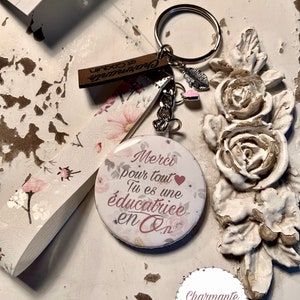 Personalized key ring for educator, thank you gift