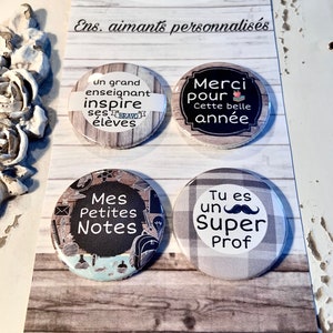 Set 4 personalized magnets for teacher, gift thank you teacher
