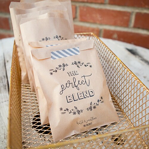 The Perfect Blend Craft Paper Bag // Coffee Favor Bag // - Etsy