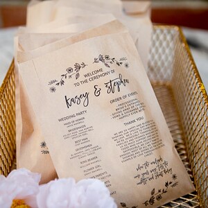 20 Bags // Wedding Program Craft Paper Bag - Etsy