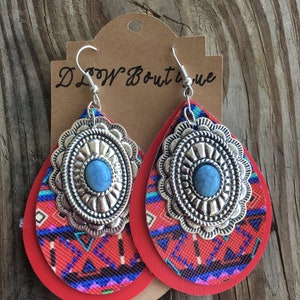 Western faux leather earrings