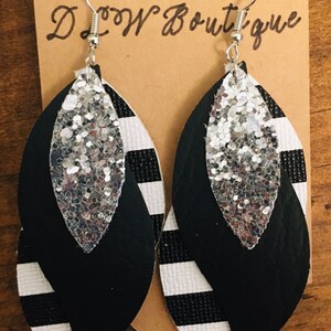Faux leather earrings