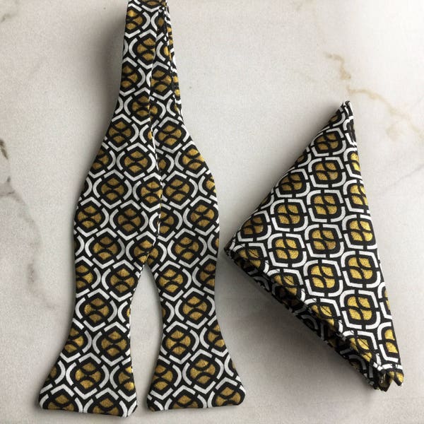 Black and Gold Men Pocket Square Etsy