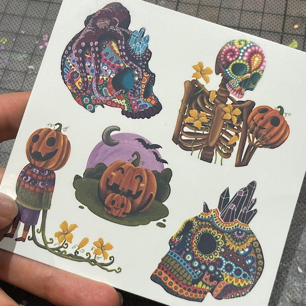 Sheet of 5 temporary Halloween tattoos